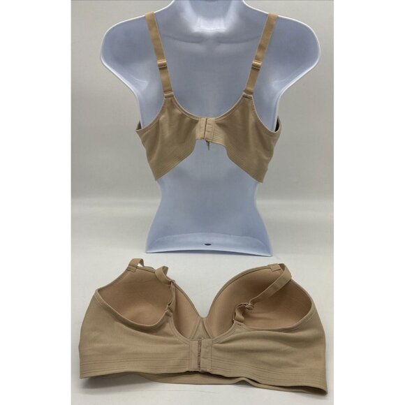Hanes Womens Bra Size XL Nude Wireless Sleepwear MHG199 Set Of 2 - Picture 5 of 10
